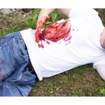 Wound moulage cut, large with bleeding function