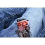 Wound moulage open fracture, leg with bleeding function