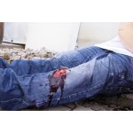 Wound moulage open fracture, leg with bleeding function