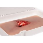 Wound moulage open fracture, leg with bleeding function