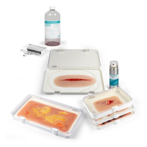 Wound moulage protruding small intestines