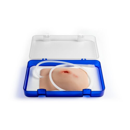 Wound moulage protruding small intestines