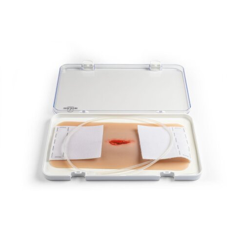 Wound moulage protruding small intestines